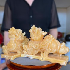 Cặp Tỳ Hưu Ngọc Hoàng Long Kèm Đế